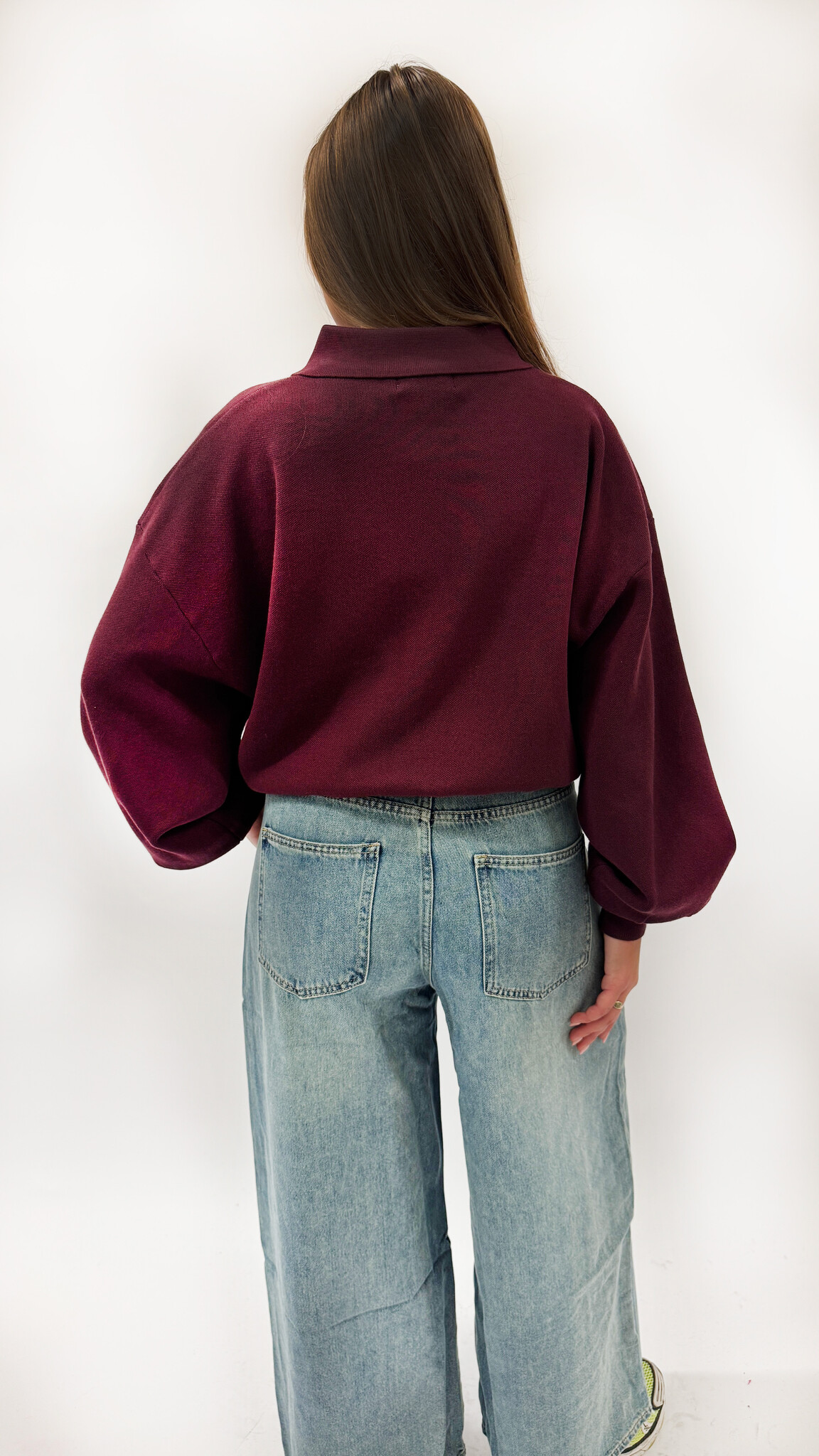 MM Tiffany Polo Sweater Burgundy