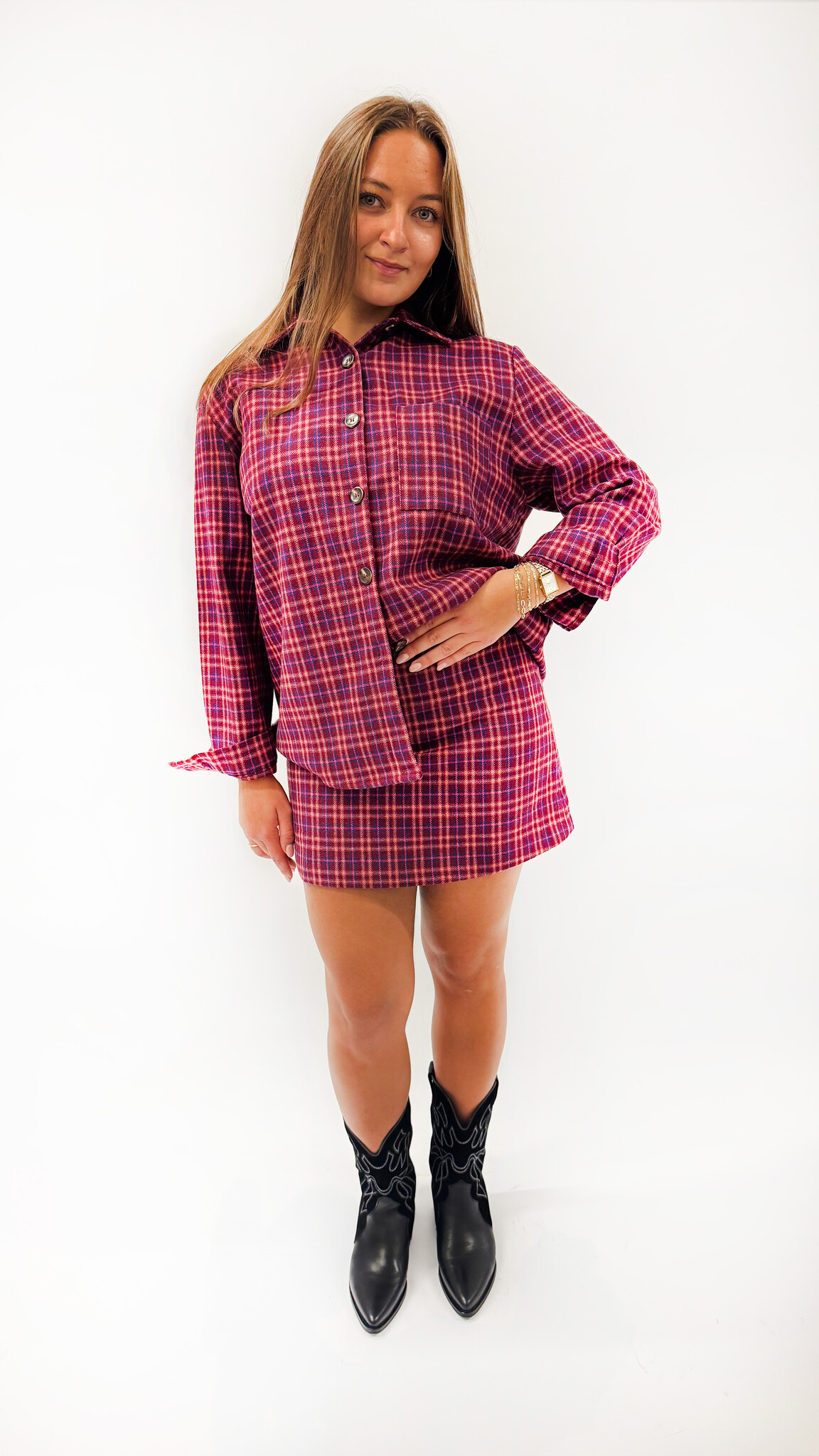 MM Romy Skirt Checkered Pink