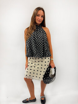 MM Lia Top Polka Dot Grey White