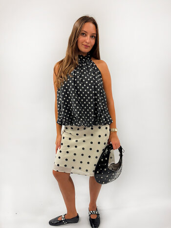 MM Lia Top Polka Dot Grey White