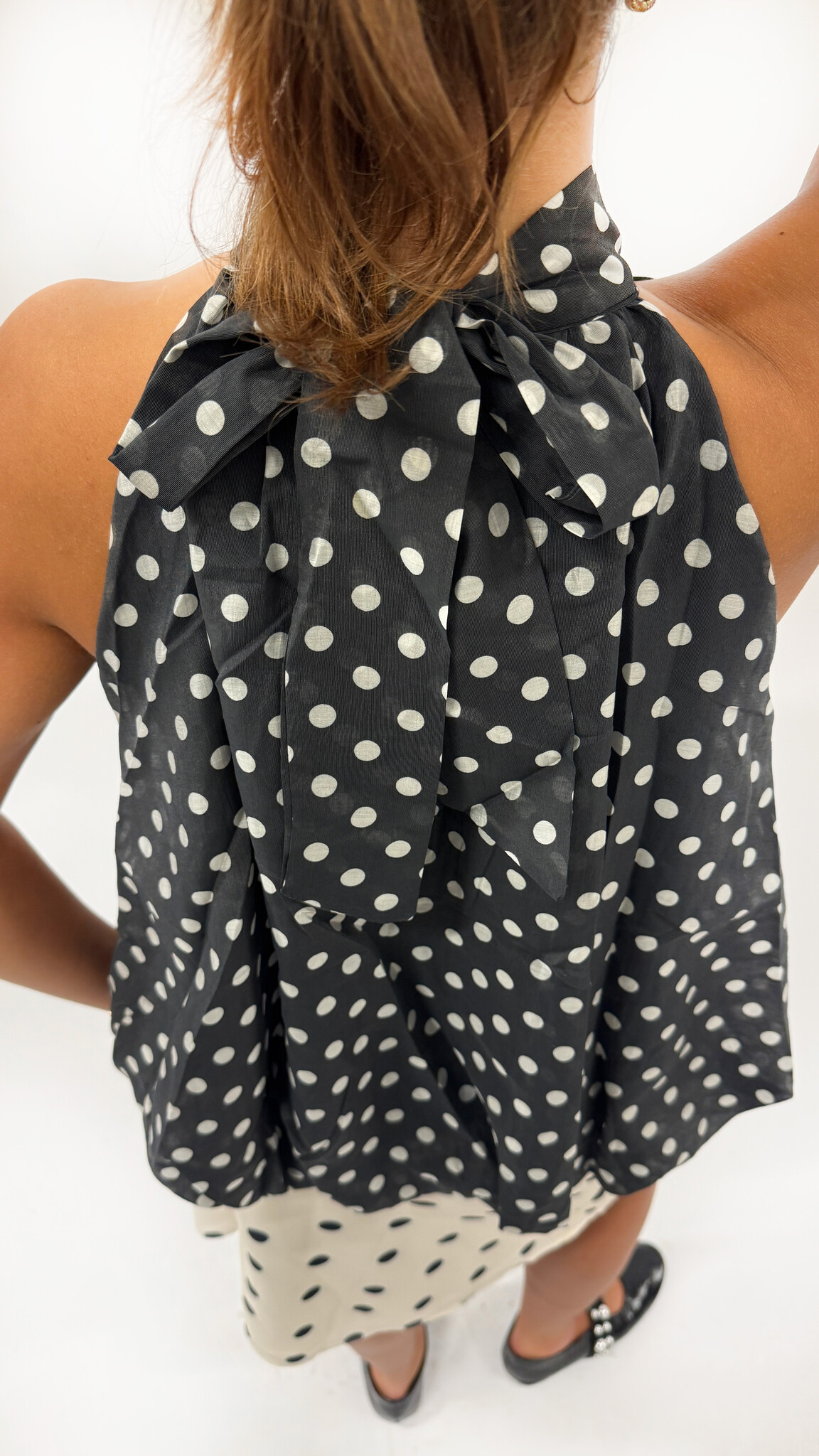 MM Lia Top Polka Dot Grey White