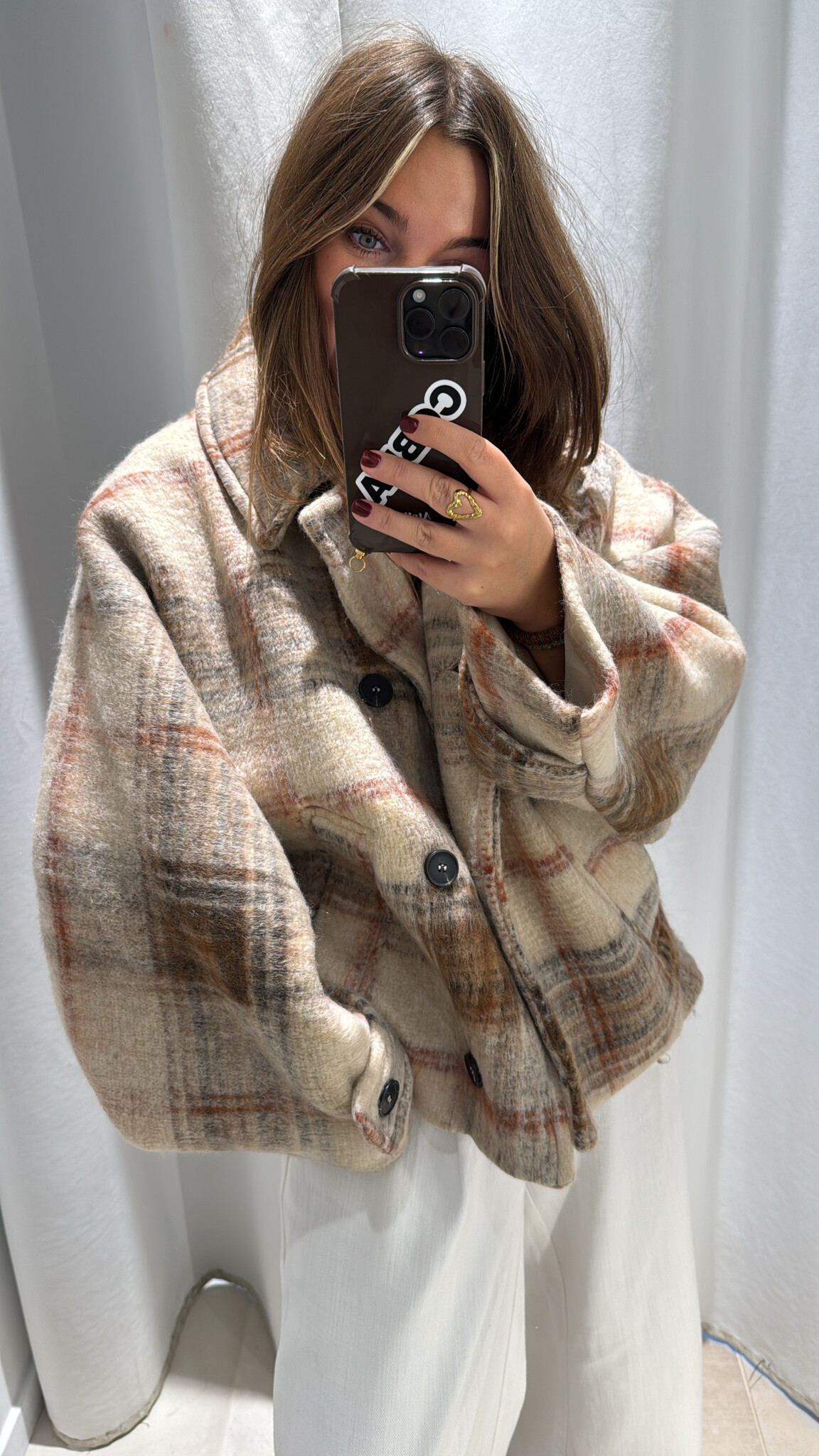 MM Jackie Jacket Checkered Beige Red