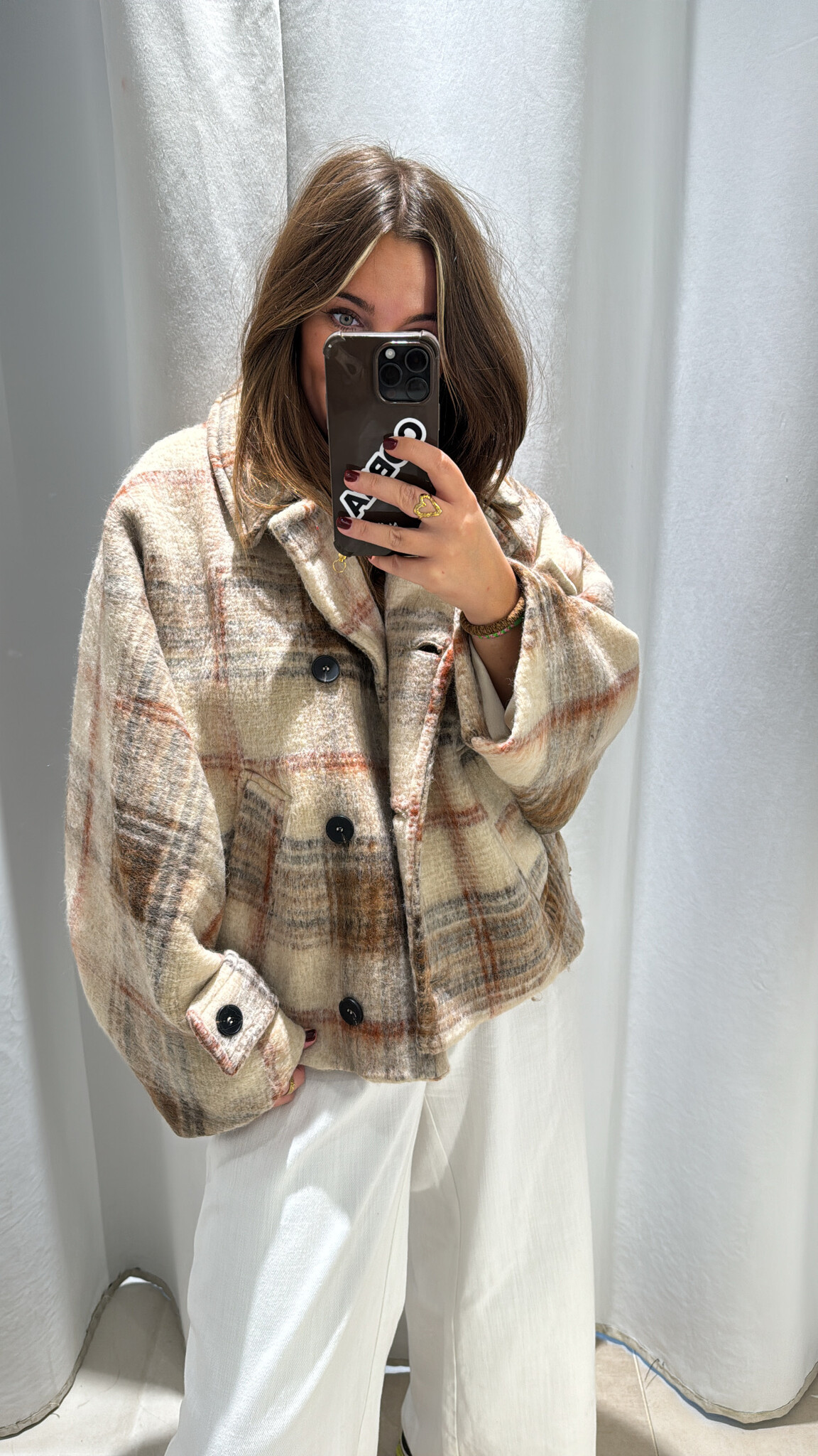 MM Jackie Jacket Checkered Beige Red