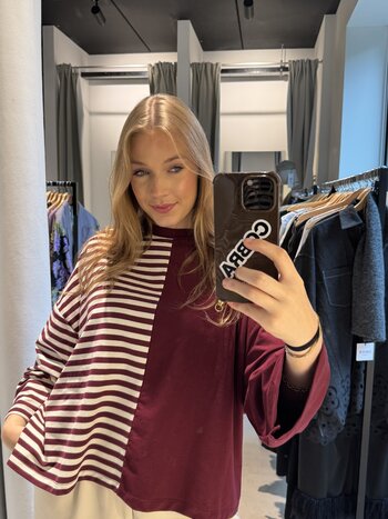 MM Aline T-shirt Striped Burgundy