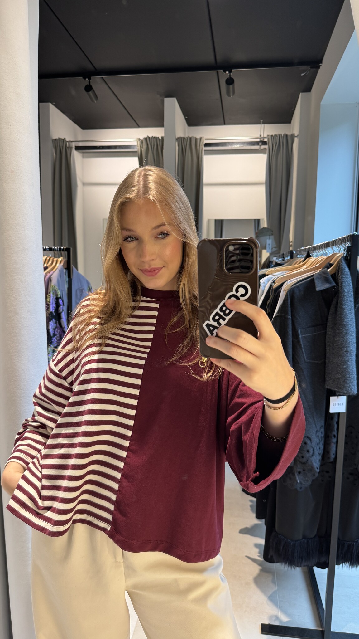 MM Aline T-shirt Striped Burgundy