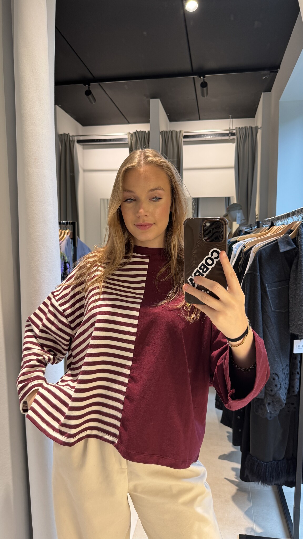 MM Aline T-shirt Striped Burgundy