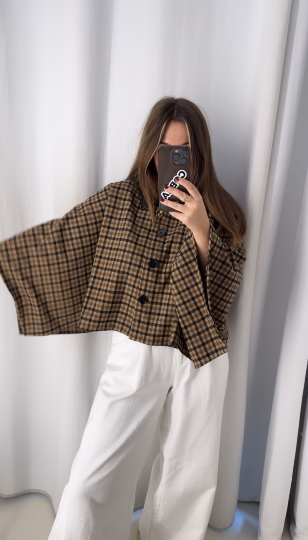 MM Prisley Cape Brown Checkered