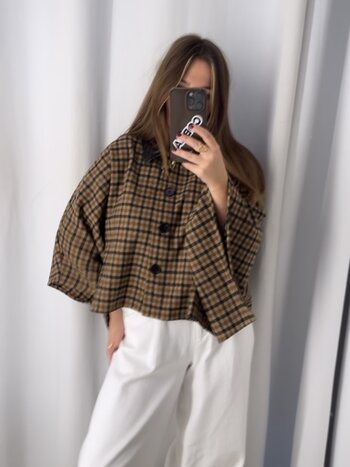MM Prisley Cape Brown Checkered
