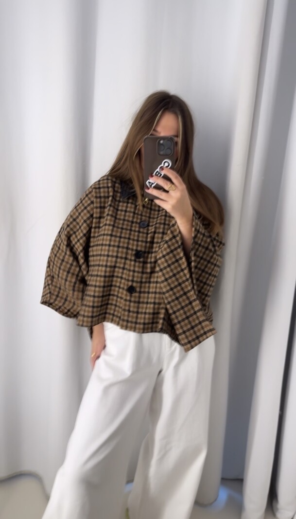 MM Prisley Cape Brown Checkered
