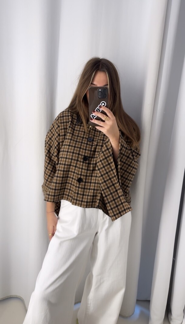 MM Prisley Cape Brown Checkered
