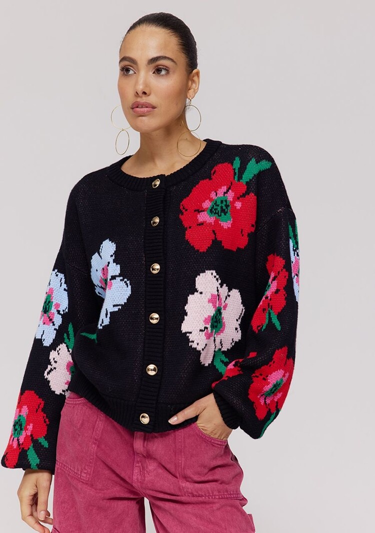 HARPER & YVE Jazz Cardigan Black Flowers