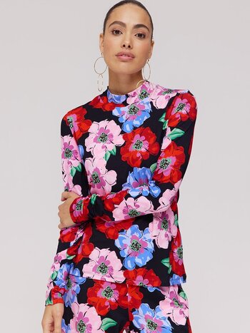 HARPER & YVE Jane Top Black Flowers