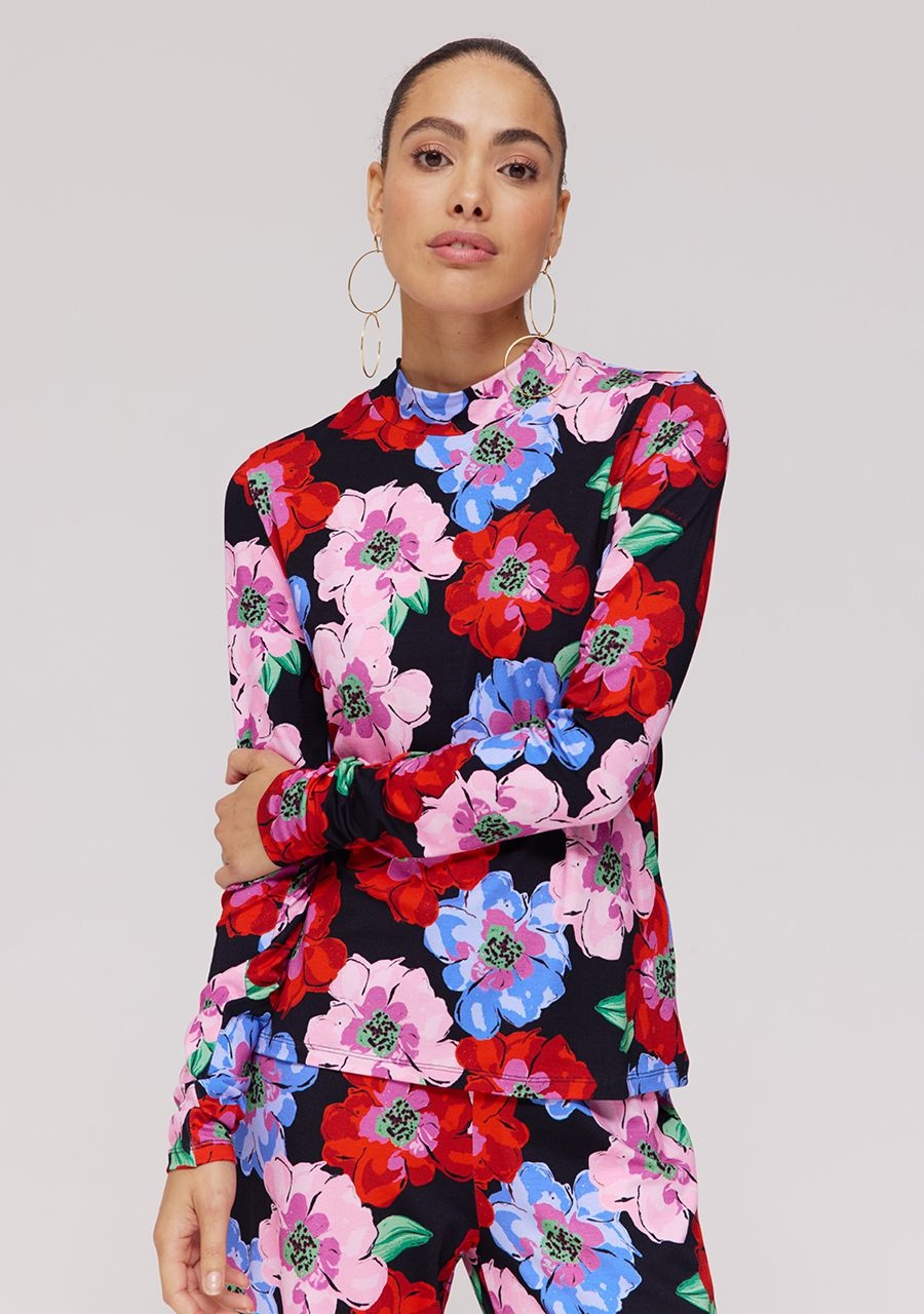 HARPER & YVE Jane Top Black Flowers