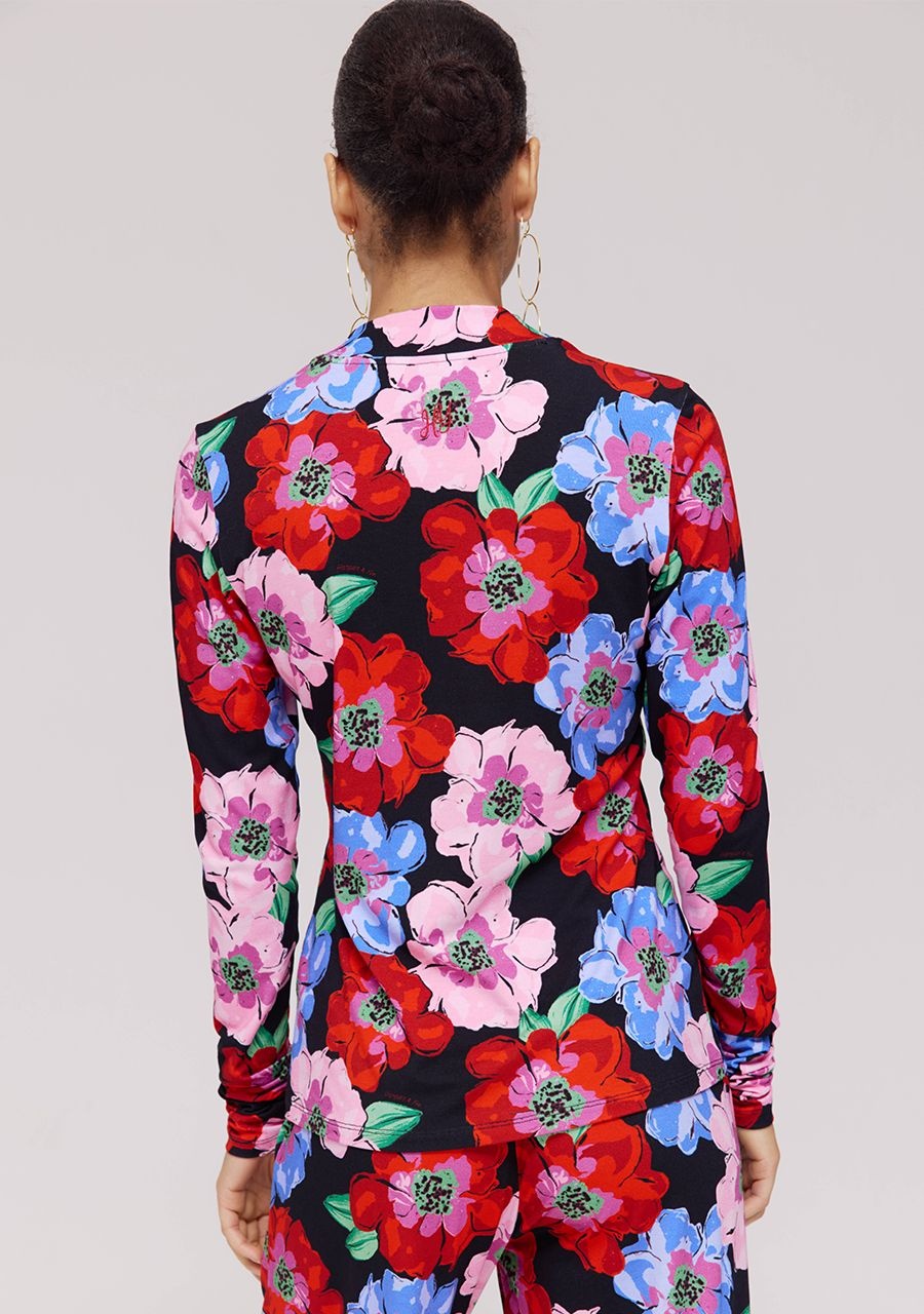 HARPER & YVE Jane Top Black Flowers