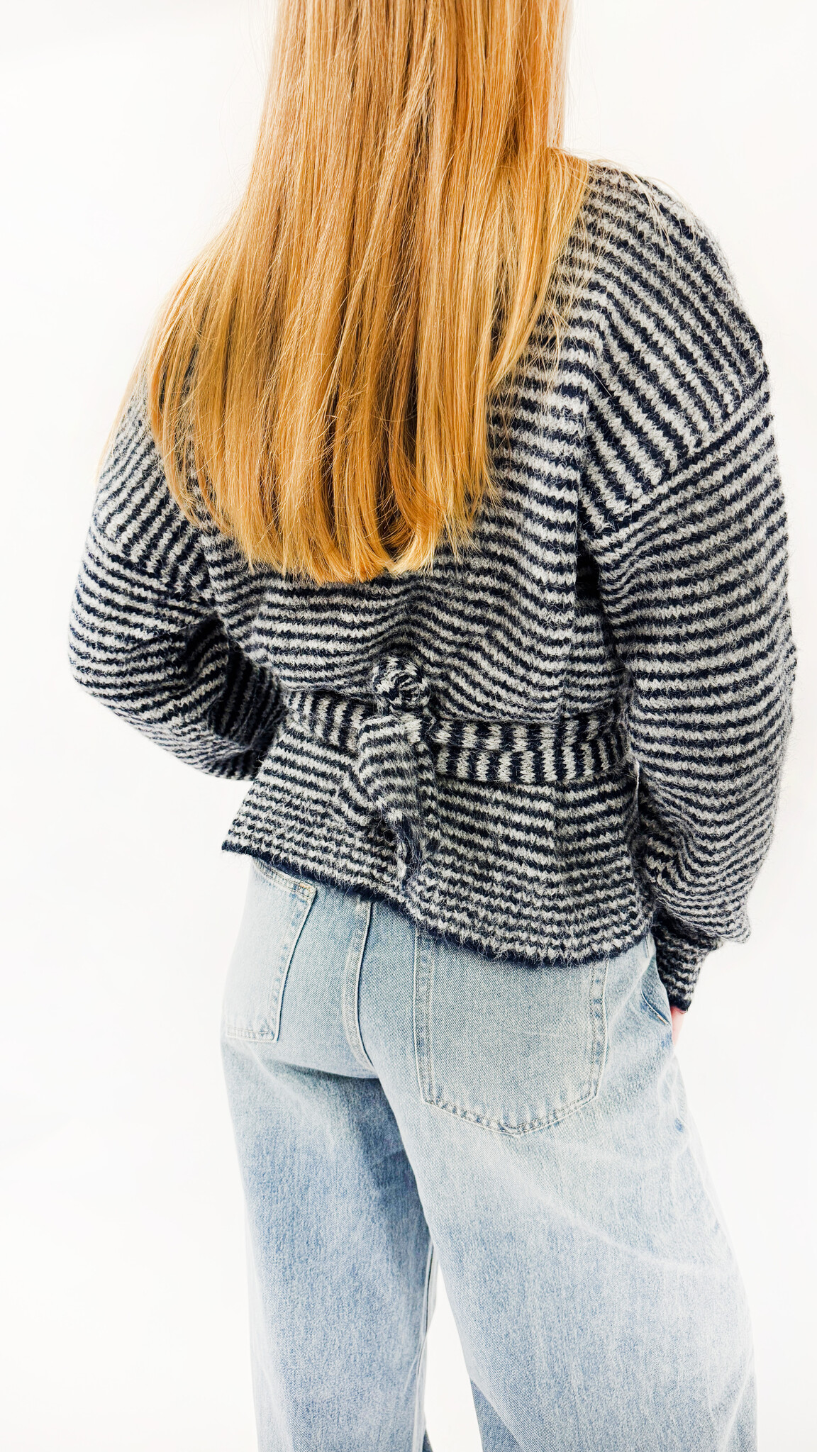 MM Chloe Cardigan and Scarf Blue Grey