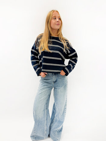 MM Bowie T-shirt Striped Navy Blue TU
