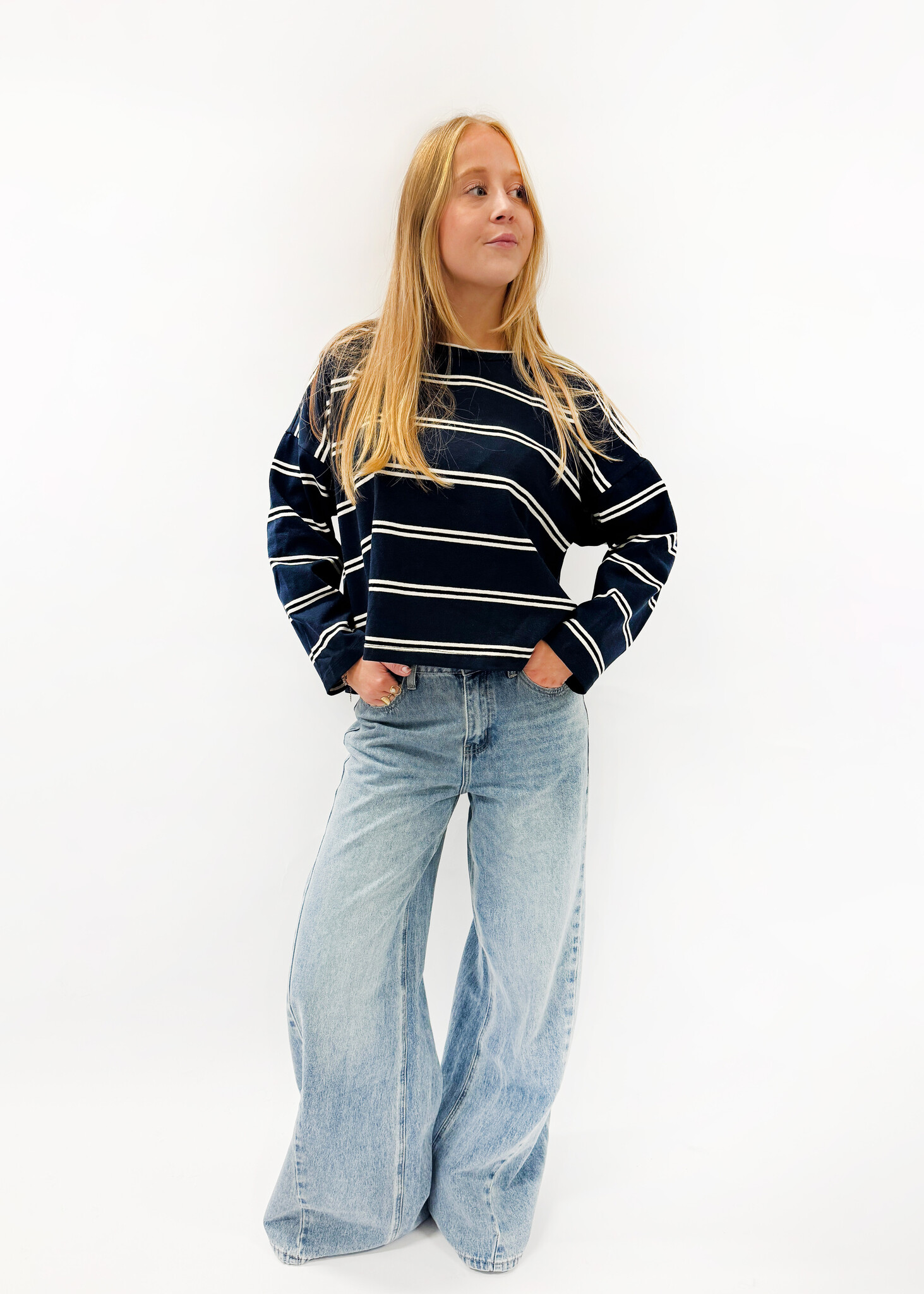 MM Bowie T-shirt Striped Navy Blue TU