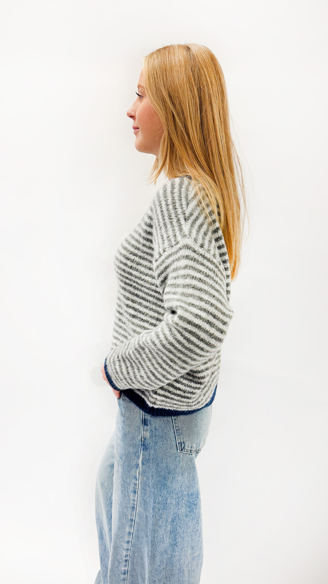 MM Oona Sweater Grey Stripes TU