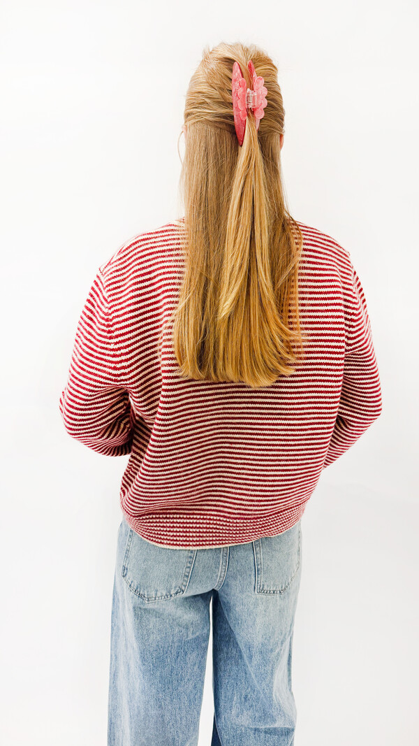 MM Zowe Cardigan Red Stripes Scarf