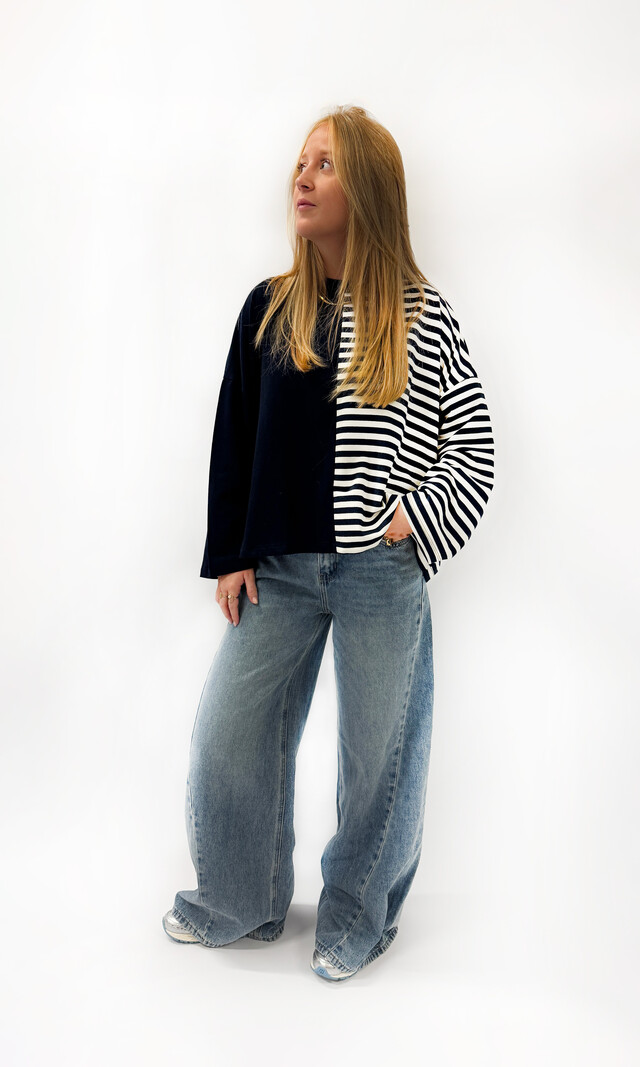 MM Copy of Aline T-shirt Striped Burgundy