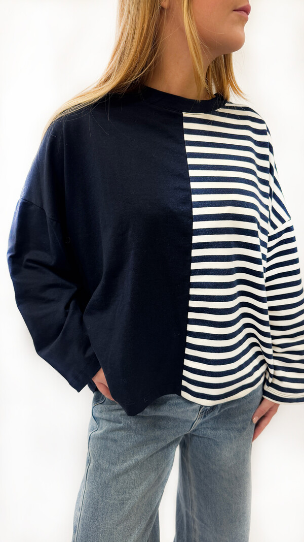 MM Copy of Aline T-shirt Striped Burgundy