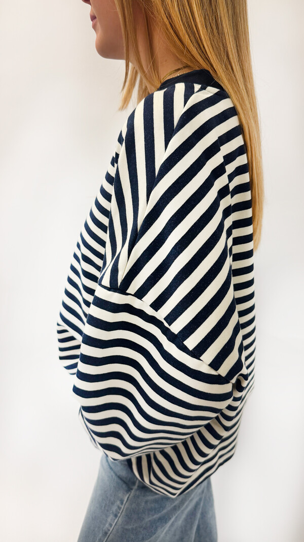 MM Copy of Aline T-shirt Striped Burgundy