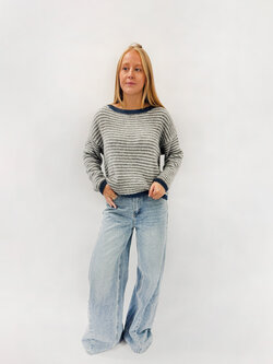MM Copy of Oona Sweater Blue Stripes TU