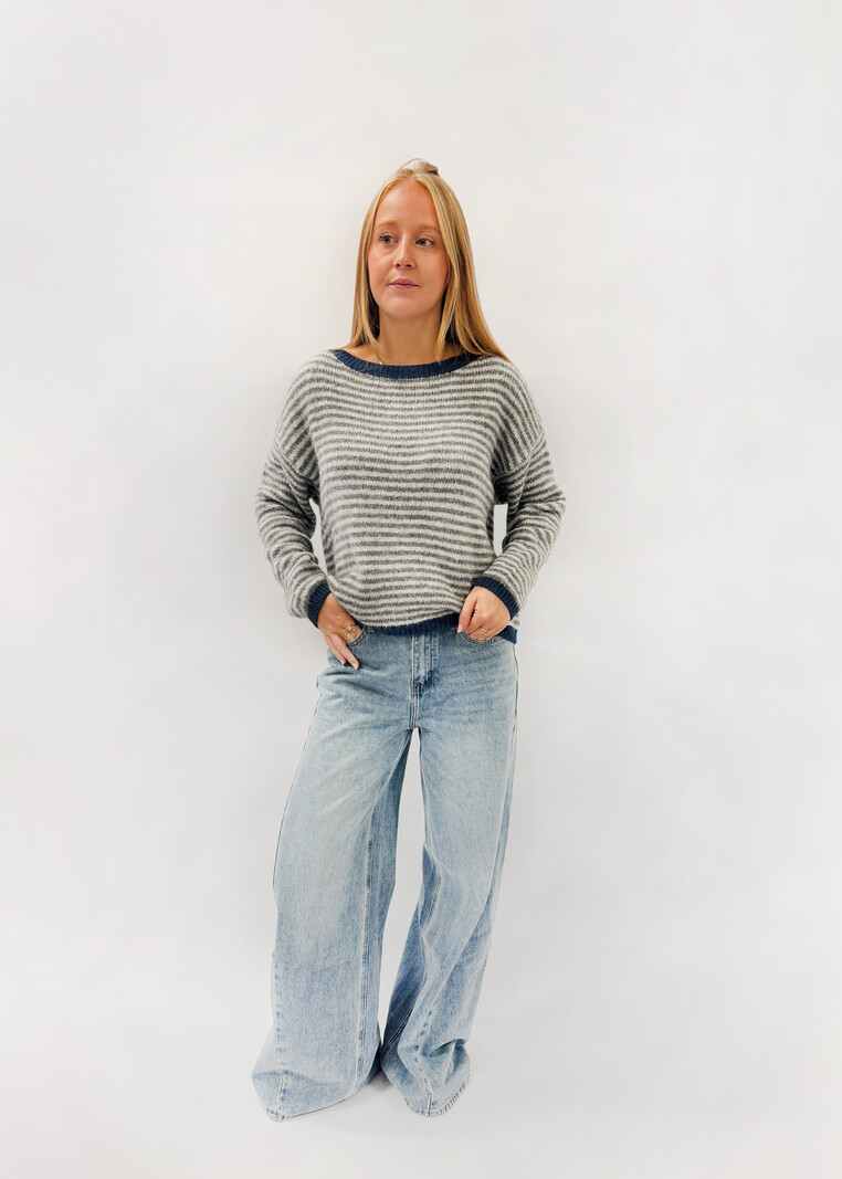 MM Copy of Oona Sweater Blue Stripes TU