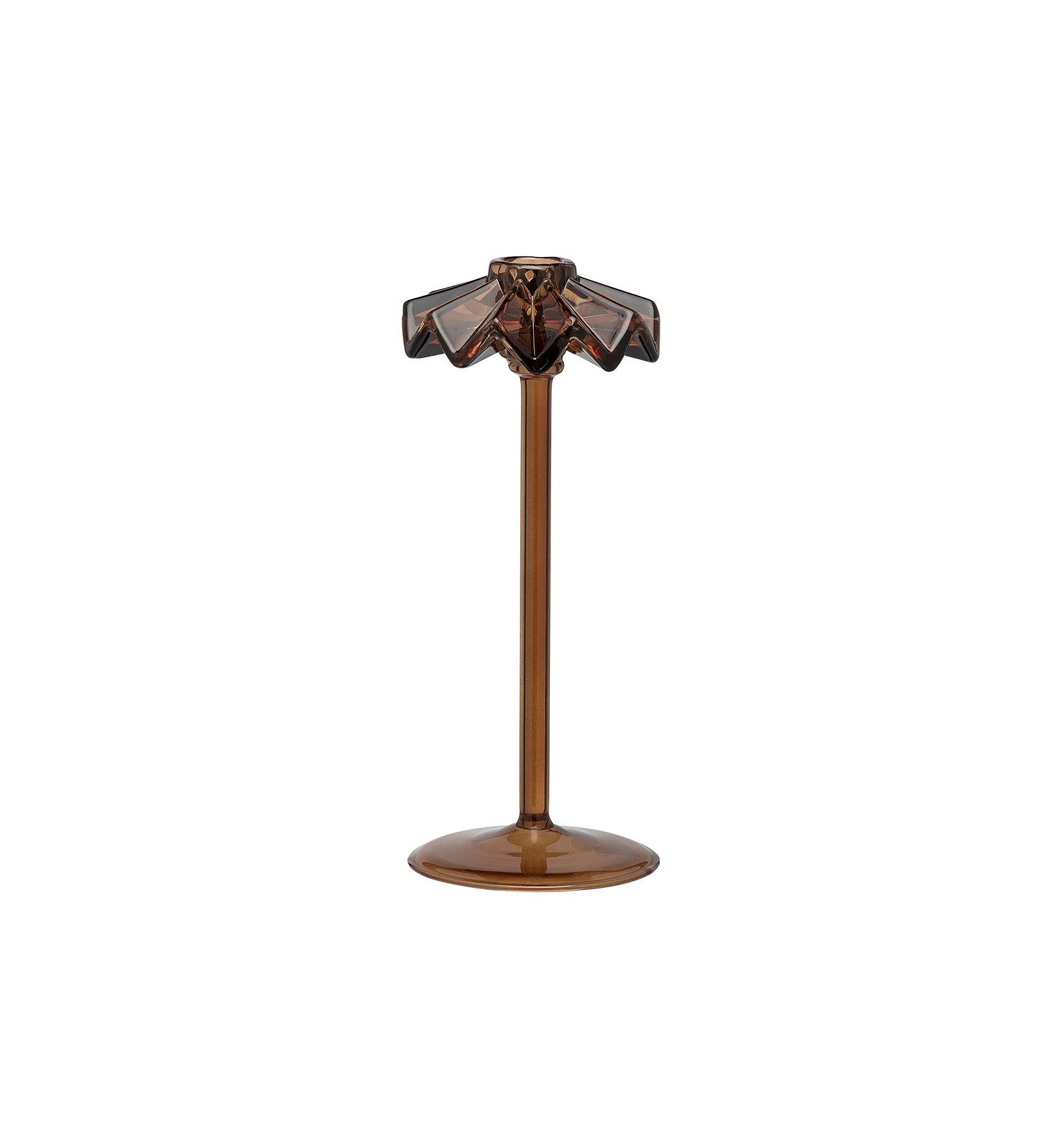 ANNA&NINA Tall Frill Candleholder Brown