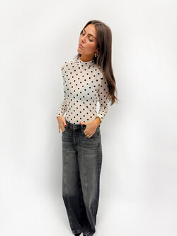 MM Livia Polka Dot Mesh Top