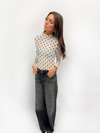 MM Livia Polka Dot Mesh Top