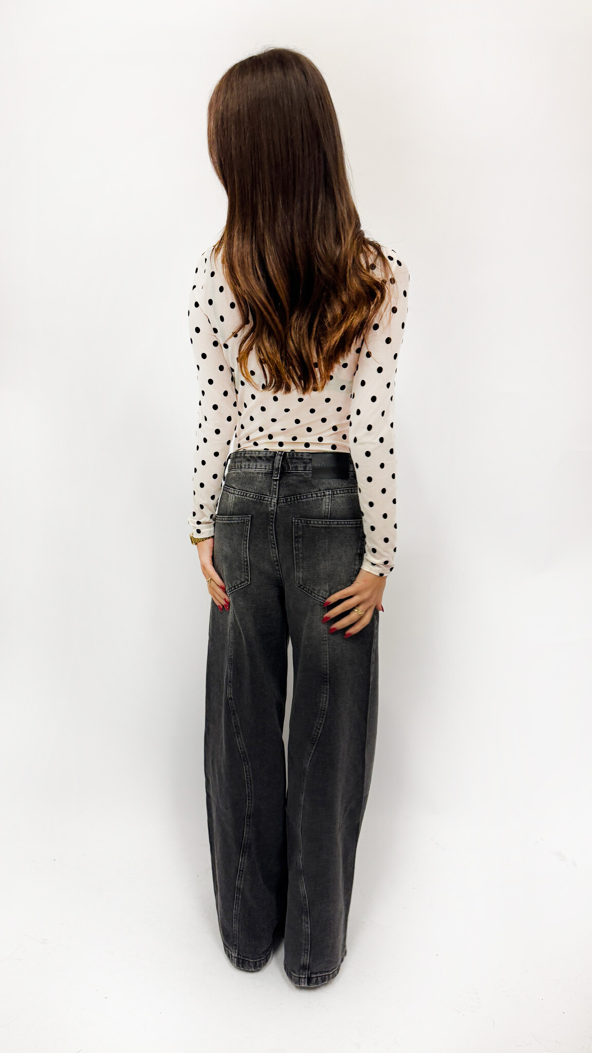 MM Livia Polka Dot Mesh Top