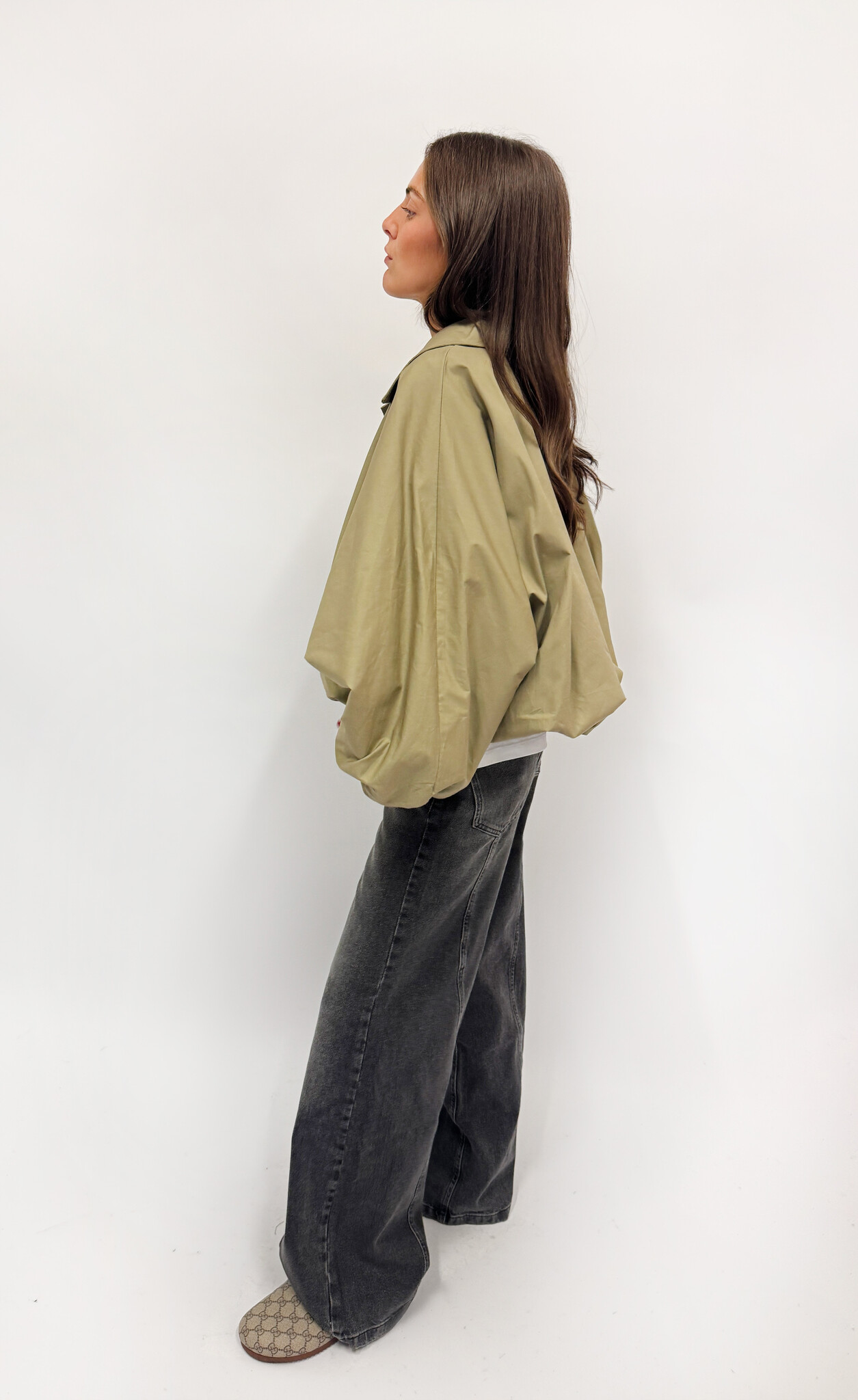 MM Lola Blouse Beige Green Butterfly TU