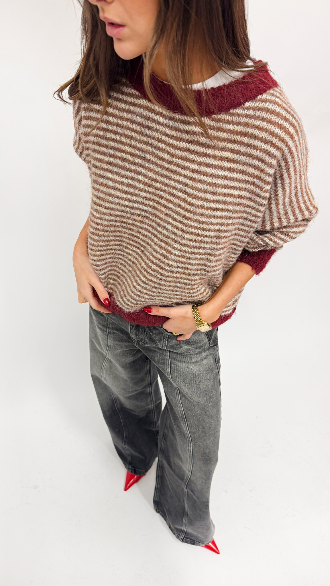 MM Lennie Sweater Stripes TU Brown