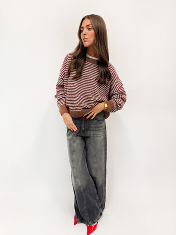 MM Lennie Sweater Stripes TU Burgundy