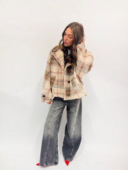 MM Jackie Jacket Checkered Beige Red