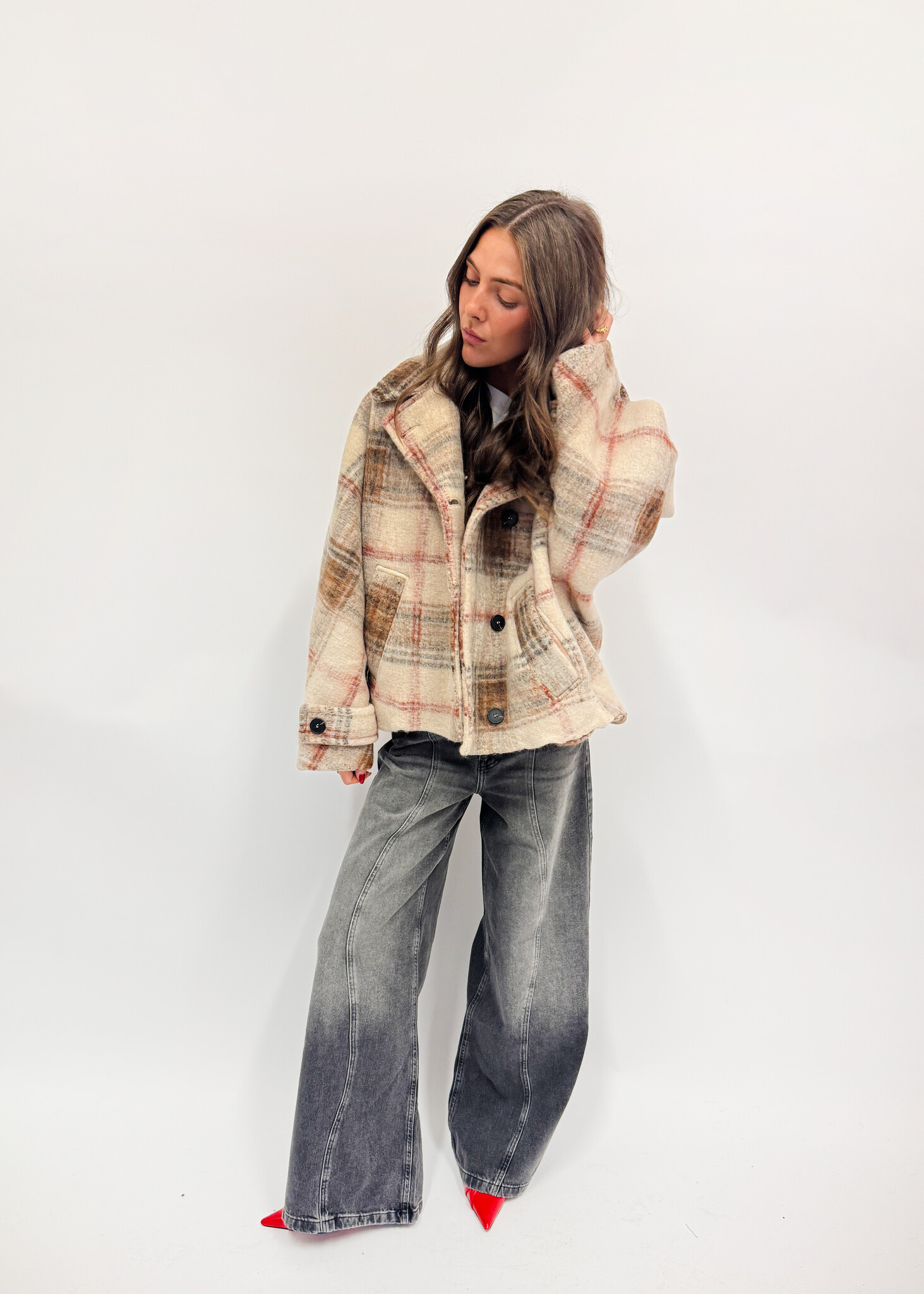 MM Jackie Jacket Checkered Beige Red