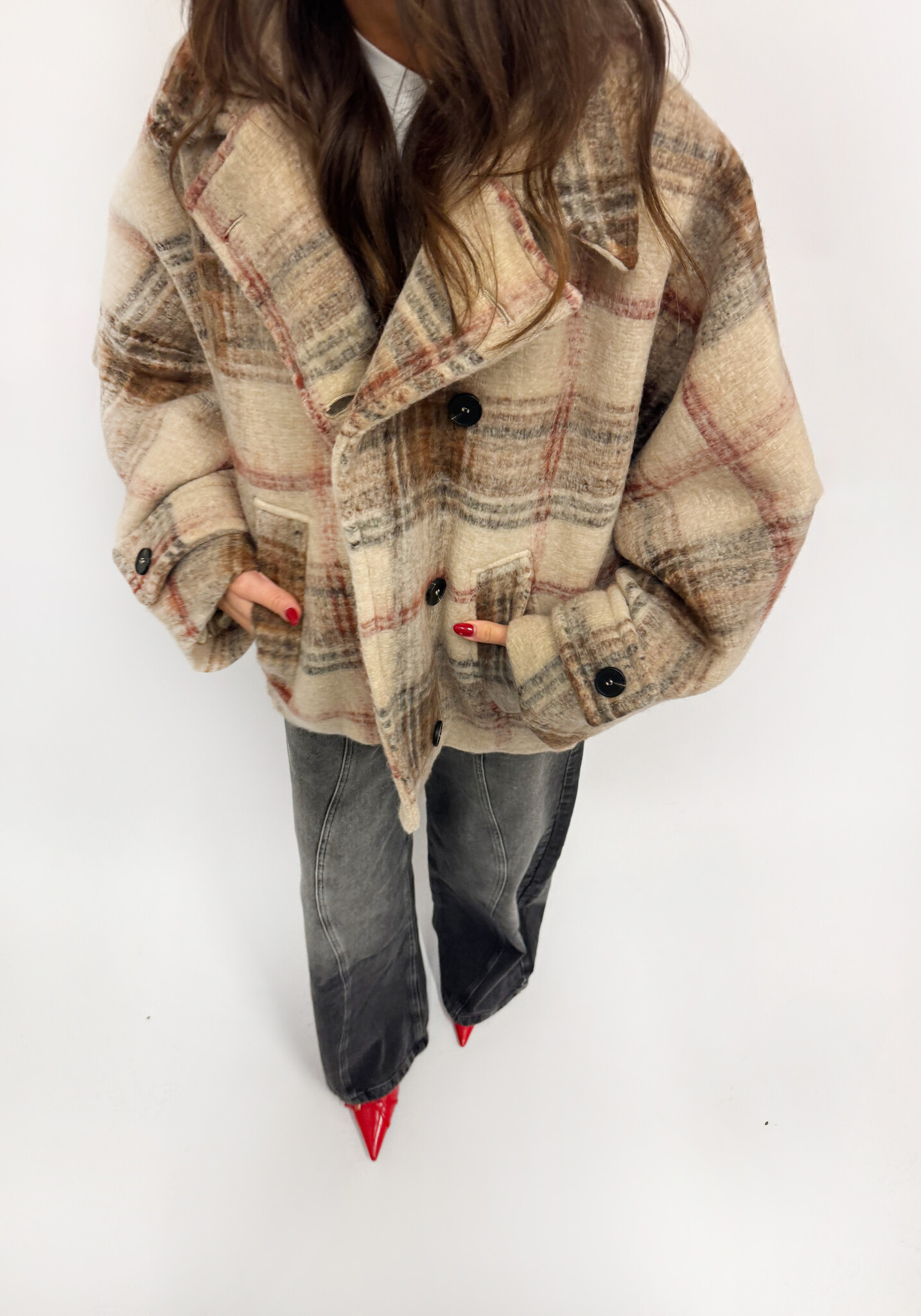 MM Jackie Jacket Checkered Beige Red
