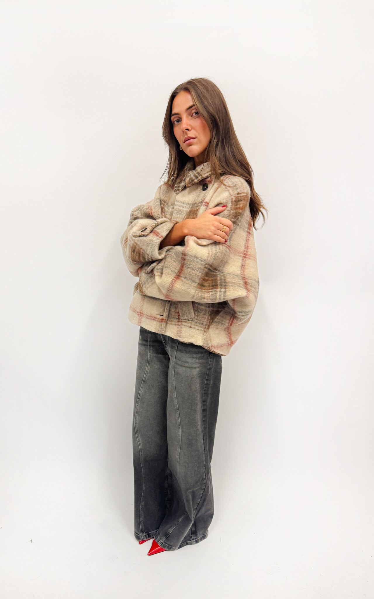 MM Jackie Jacket Checkered Beige Red