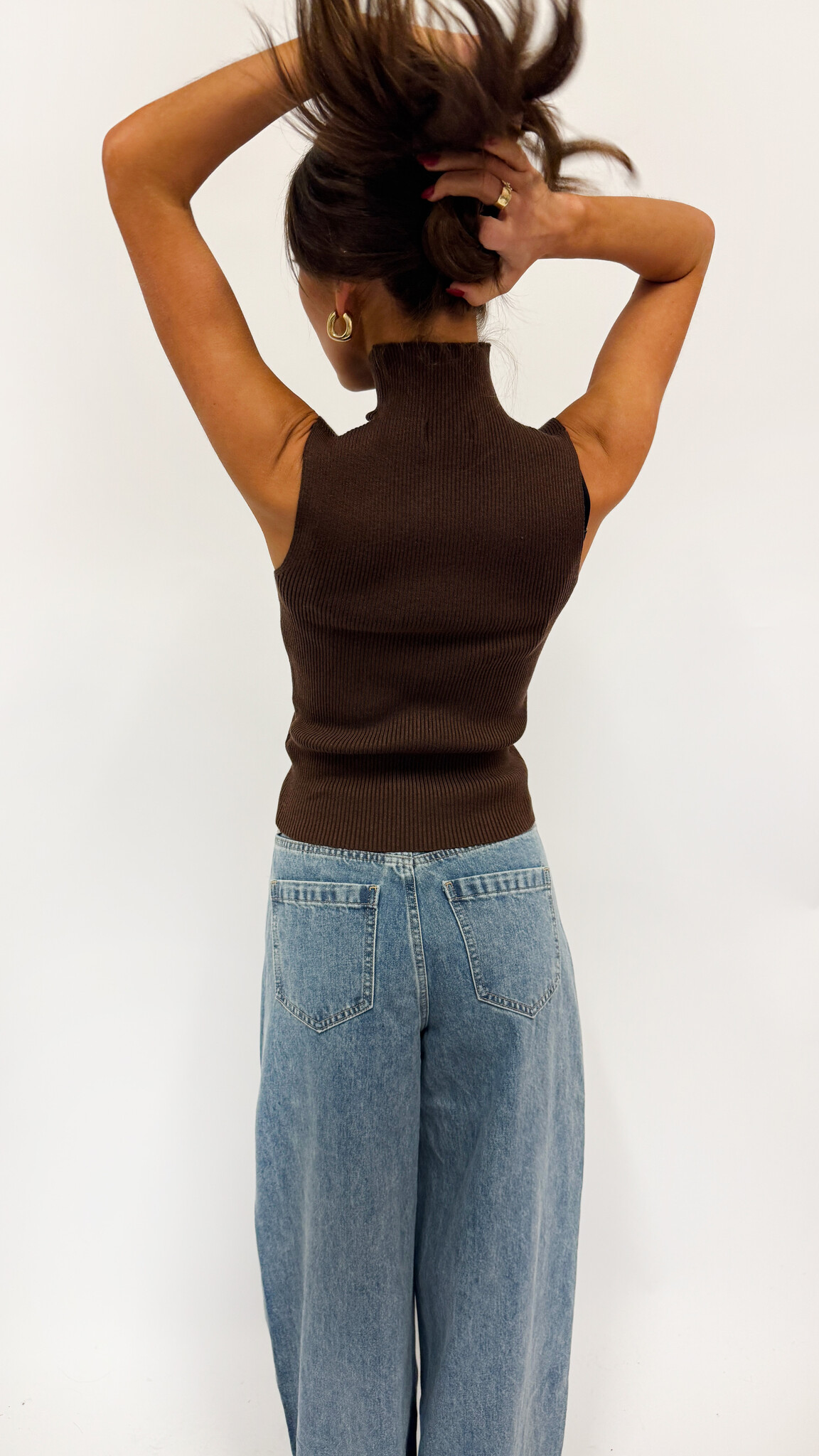 MM Olivia Turtle Neck Top Brown