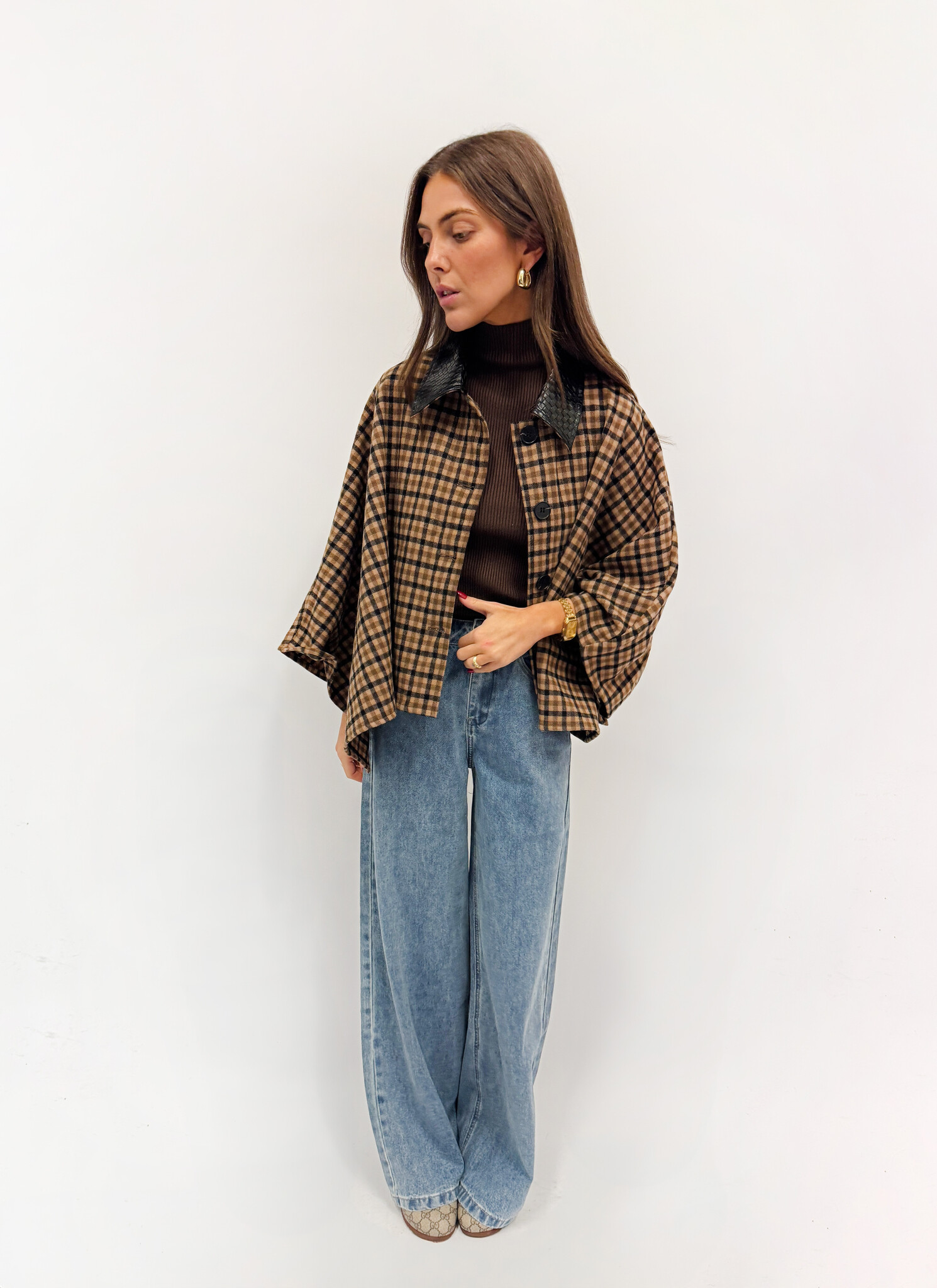 MM Prisley Cape Brown Checkered