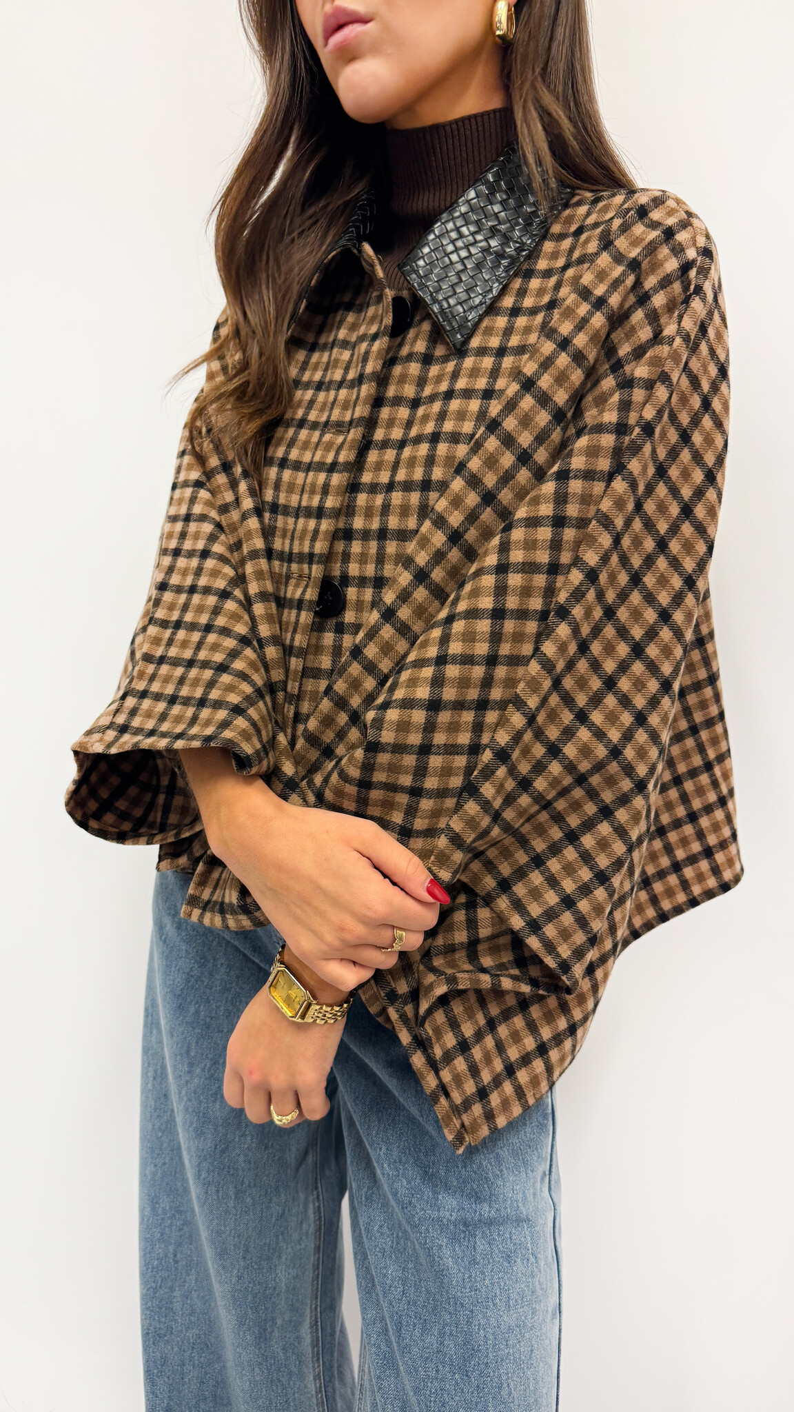 MM Prisley Cape Brown Checkered