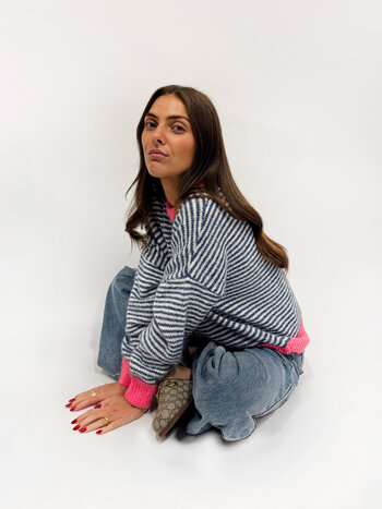 MM Lennie Sweater Stripes TU Blue Pink