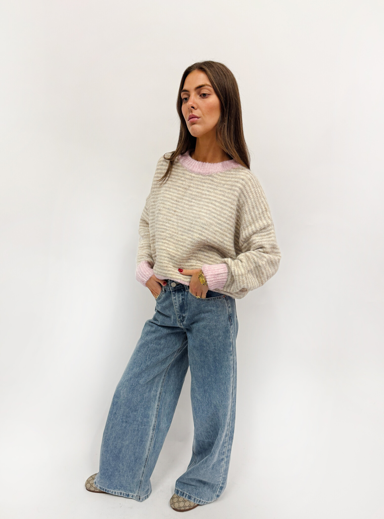 MM Lennie Sweater Stripes TU Beige Pink