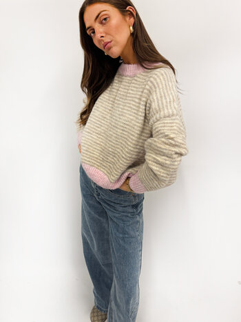 MM Lennie Sweater Stripes TU Beige Pink