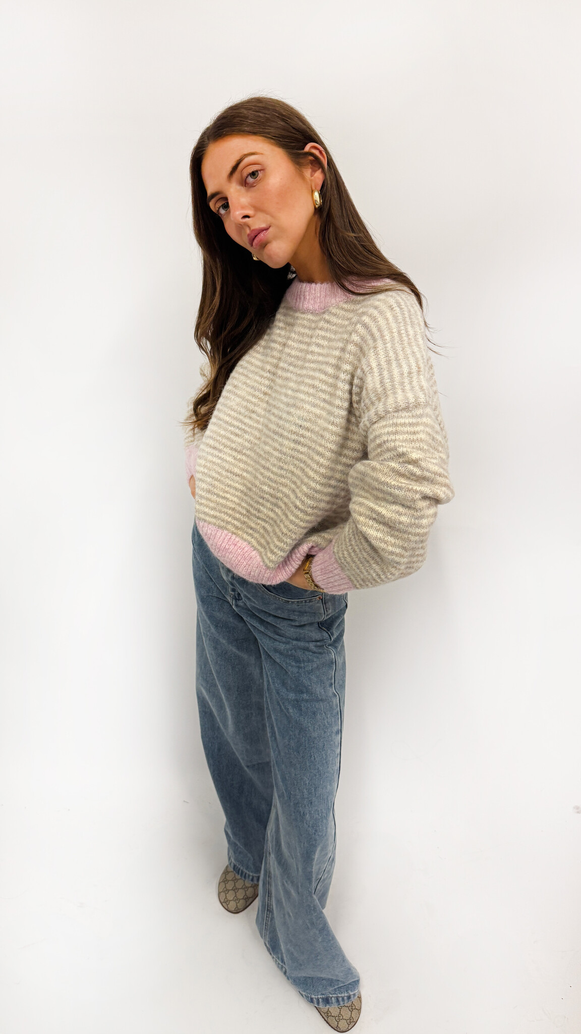 MM Lennie Sweater Stripes TU Beige Pink