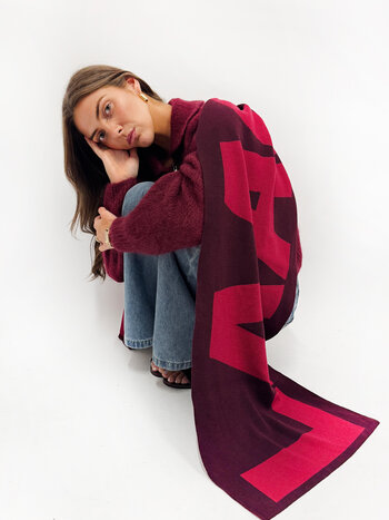 MM Livy Mohair Pull Zipper Burgundy