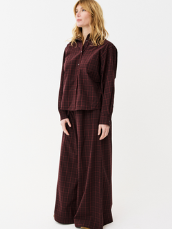 MAISON ANANA Chaimae Blouse Burgundy Checks
