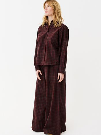 MAISON ANANA Chaimae Blouse Burgundy Checks