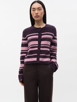 ENVII Enada LS Cardigan Plum Stripes